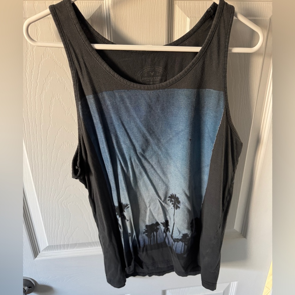 American Eagle Men’s Black Medium Tank Top - Comfortable & Versatile